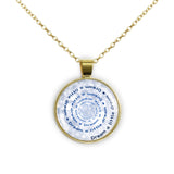 Dream A Little Dream Quote Swirl Vortex 1" Pendant Necklace in Gold Tone