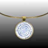 Dream A Little Dream Quote Swirl Vortex 1" Pendant Necklace in Gold Tone