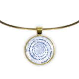 Dream A Little Dream Quote Swirl Vortex 1" Pendant Necklace in Gold Tone