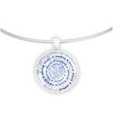 Dream A Little Dream Quote Swirl Vortex 1" Pendant Necklace in Silver Tone