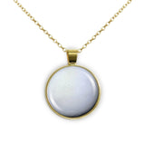 Space Snowball Enceladus Moon of Planet Saturn Solar System 1" Pendant Necklace in Gold Tone