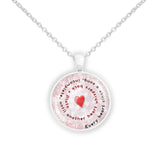 Every Heart Sings a Song, Incomplete, Until ... Plato Quote Heart Swirl 1" Pendant Necklace in Silver Tone
