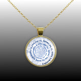 Explorers Have to Be Ready to Die Lost Quote Swirl Vortex 1" Pendant Necklace in Gold Tone