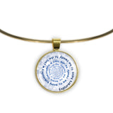 Explorers Have to Be Ready to Die Lost Quote Swirl Vortex 1" Pendant Necklace in Gold Tone