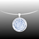 Explorers Have to Be Ready to Die Lost Quote Swirl Vortex 1" Pendant Necklace in Silver Tone