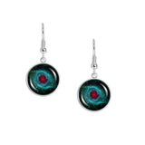Eye of God Helix Nebula in the Constellation Aquarius Space Round Dangle Earrings w/ 3/4" Charms in Silver Tone