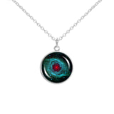 Eye of God Helix Nebula in the Constellation Aquarius Space Round 3/4" Charm for Petite Pendant or Bracelet in Silver Tone