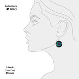 Eye of God Helix Nebula in the Constellation Aquarius Space Round Dangle Earrings w/ 3/4" Charms in Silver Tone