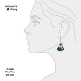 Fat Snowman in Green Jacket & Santa Hat Earrings in Silver Tone, Celebrate the Holidays, Christmas