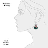 Fat Snowman in Green Jacket & Santa Hat Earrings in Silver Tone, Celebrate the Holidays, Christmas