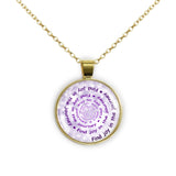 Find Joy in the Journey Quote Swirl Vortex 1" Pendant Necklace in Gold Tone