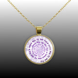 Fly Me to the Moon Quote Swirl Vortex 1" Pendant Necklace in Gold Tone