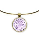 Fly Me to the Moon Quote Swirl Vortex 1" Pendant Necklace in Gold Tone