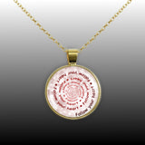 Follow Your Heart Quote Swirl Vortex 1" Pendant Necklace in Gold Tone