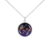 Gemini Constellation Illustration 3/4" Charm for Petite Pendant or Bracelet in Silver Tone