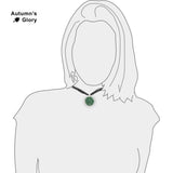 Glitzy Simulated Druzy Sage Green Shard Glitter 1" Pendant Necklace in Silver Tone
