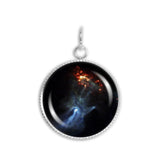 The Hand of God Pulsar & Nebula in Constellation Circinus Space 3/4" Charm for Petite Pendant or Bracelet in Silver Tone