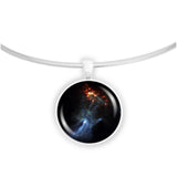 The Hand of God Pulsar & Nebula in Constellation Circinus Space Pendant Necklace in Silver Tone