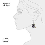 I Hear Rattling Chains in the Attic Halloween Haunted House w/ Ghost Pumpkins & Moon Earrings in Silver Tone, Autumn, Harvest