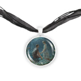 A Midsummer Night's Dream Hermia & Lysander Simmons Art Painting 1" Pendant Necklace in Silver Tone