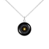 Unusual Hoag's Object Ring Galaxy in the Constellation Serpens Space 3/4" Charm for Petite Pendant or Bracelet in Silver Tone