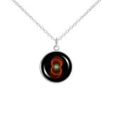 Engraved Hourglass Nebula in the Constellation Musca Space 3/4" Charm for Petite Pendant or Bracelet in Silver Tone