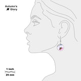 Hummingbird Flitting Above Pink & White Water Lily Flower Art Lithograph Dangle Earrings w/ 3/4" Charms in Silver Tone