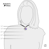 Flitting Hummingbird Sipping from Purple Mum Drawing 1" Pendant Necklace in Silver Tone