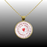 I Can Do All Things Through Christ Who Strengthens Me Philippians 4:13 Quote Heart Swirl 1" Pendant Necklace in Gold Tone