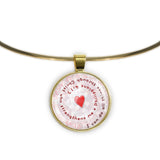 I Can Do All Things Through Christ Who Strengthens Me Philippians 4:13 Quote Heart Swirl 1" Pendant Necklace in Gold Tone
