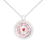 I Fear God and Next to God I Mostly Fear Them ... Saadi Quote Heart Swirl 1" Pendant Necklace in Silver Tone