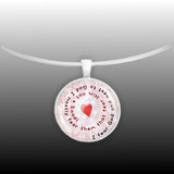I Fear God and Next to God I Mostly Fear Them ... Saadi Quote Heart Swirl 1" Pendant Necklace in Silver Tone