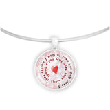 I Fear God and Next to God I Mostly Fear Them ... Saadi Quote Heart Swirl 1" Pendant Necklace in Silver Tone