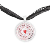 I Fear God and Next to God I Mostly Fear Them ... Saadi Quote Heart Swirl 1" Pendant Necklace in Silver Tone