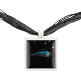 The Tadpole Star Cloud in Constellation Cygnus Space Pendant Necklace in Silver Tone