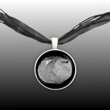 Cratered Asteroid Vesta Solar System Space Pendant Necklace in Silver Tone