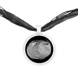Cratered Asteroid Vesta Solar System Space Pendant Necklace in Silver Tone