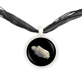 Cratered Asteroid Ida Solar System Space Pendant Necklace in Silver Tone