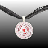 If I Had a Flower for Every Time I Thought of You ... Tennyson Quote Swirl Pendant Necklace in Silver Tone