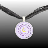 Success Is Not Final, Failure Is Not Fatal ... Churchill Quote Moon Swirl Pendant Necklace in Silver Tone