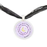 Success Is Not Final, Failure Is Not Fatal ... Churchill Quote Moon Swirl Pendant Necklace in Silver Tone