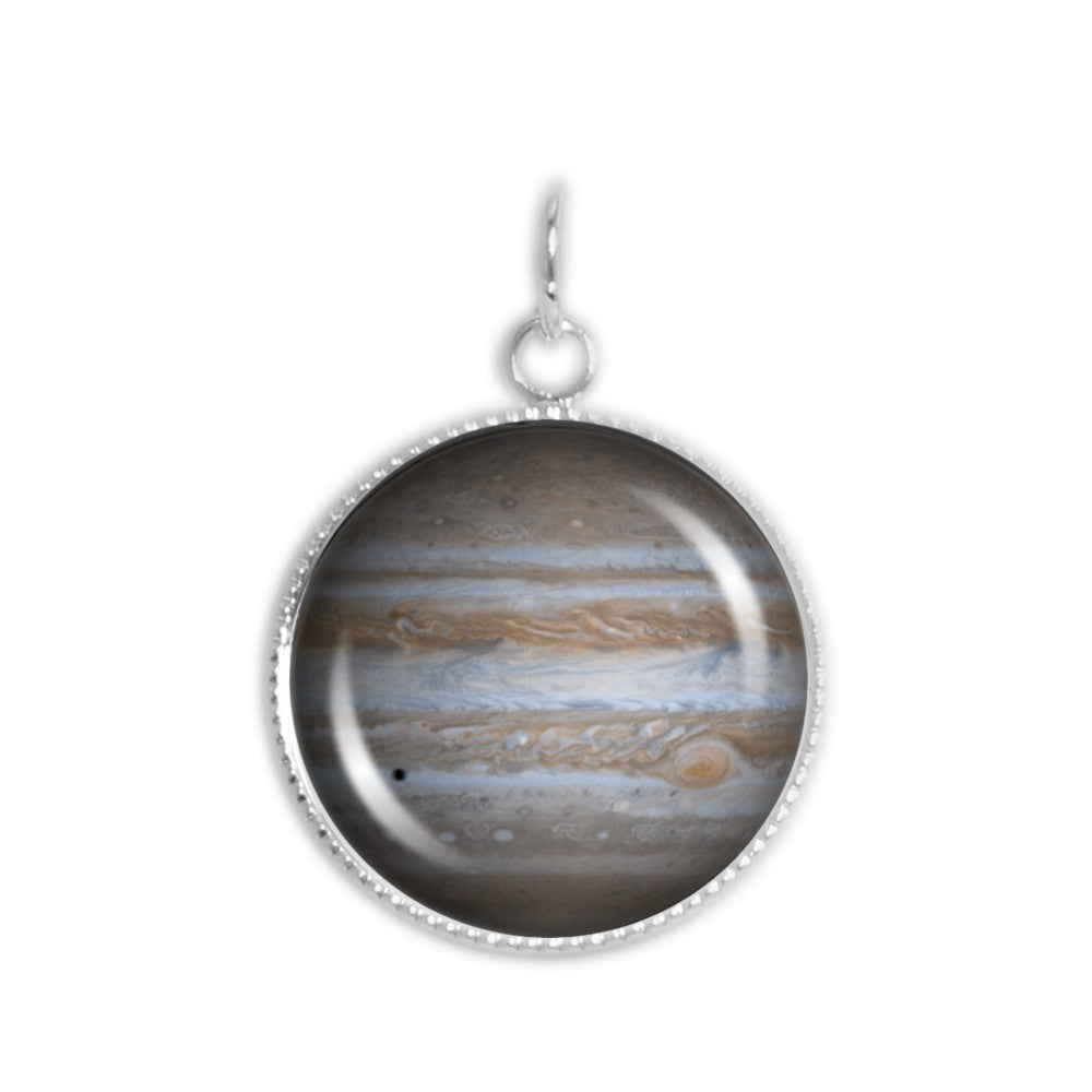 Planet Jupiter Solar System Space 3/4" Charm for Petite Pendant or Bracelet in Silver Tone