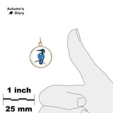 Common Kingfisher Bird Color Pencil Drawing Style 3/4" Charm for Petite Pendant or Bracelet in Silver Tone or Gold Tone