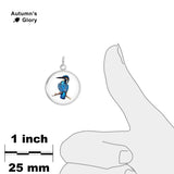 Common Kingfisher Bird Color Pencil Drawing Style 3/4" Charm for Petite Pendant or Bracelet in Silver Tone or Gold Tone