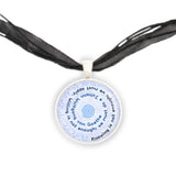 Knowing Is Not Enough, Willing Is Not Enough Goethe Quote Spiral 1" Pendant Necklace in Silver Tone