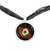 Kohoutek 4-55 Nebula in the Constellation Cygnus Space 1" Pendant Necklace in Silver Tone