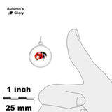 Ladybug Color Pencil Drawing Style 3/4" Charm for Petite Pendant or Bracelet in Silver Tone or Gold Tone