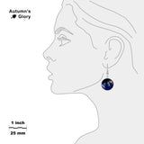 Leo Constellation Illustration Dangle Earrings w/ 3/4" Space Charms in Silver Tone