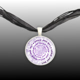 Live Your Dream Quote Swirl Vortex 1" Pendant Necklace in Silver Tone