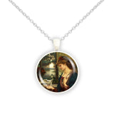 Love's Messenger Stillman Art Painting 1" Pendant Cable Chain Necklace in Silver Tone or Gold Tone